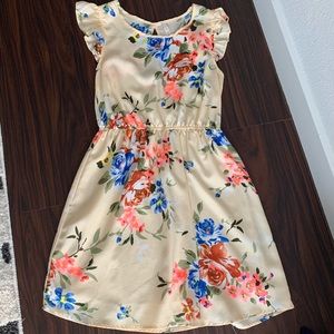 Beige Floral Dress